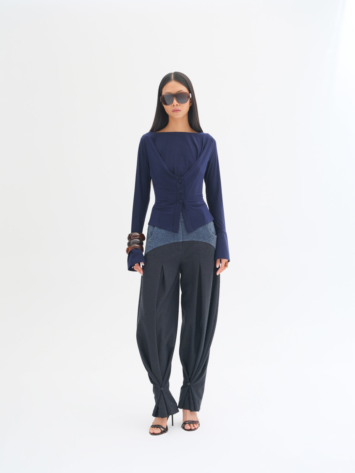 Sabine Button-Detail Top