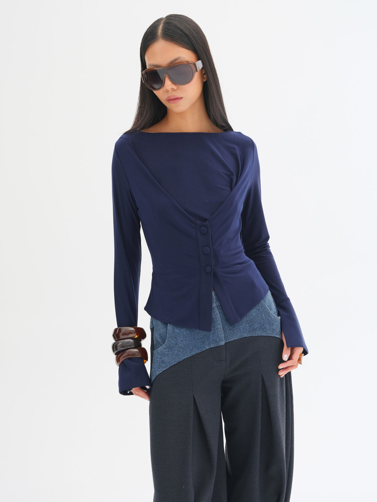 Sabine Button-Detail Top