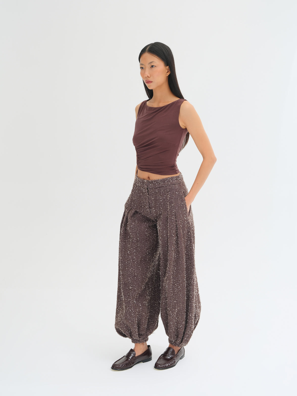 Nara Textured Denim Trousers