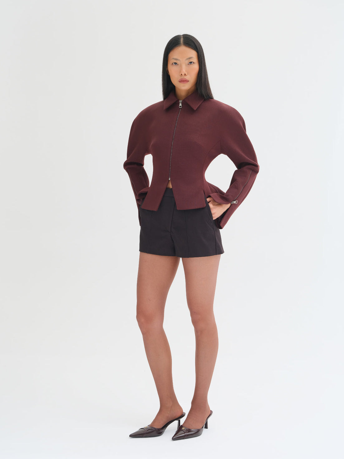 Ines High-Waisted Crossover Shorts