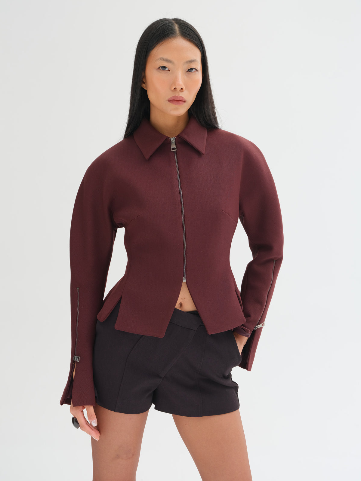Ines High-Waisted Crossover Shorts