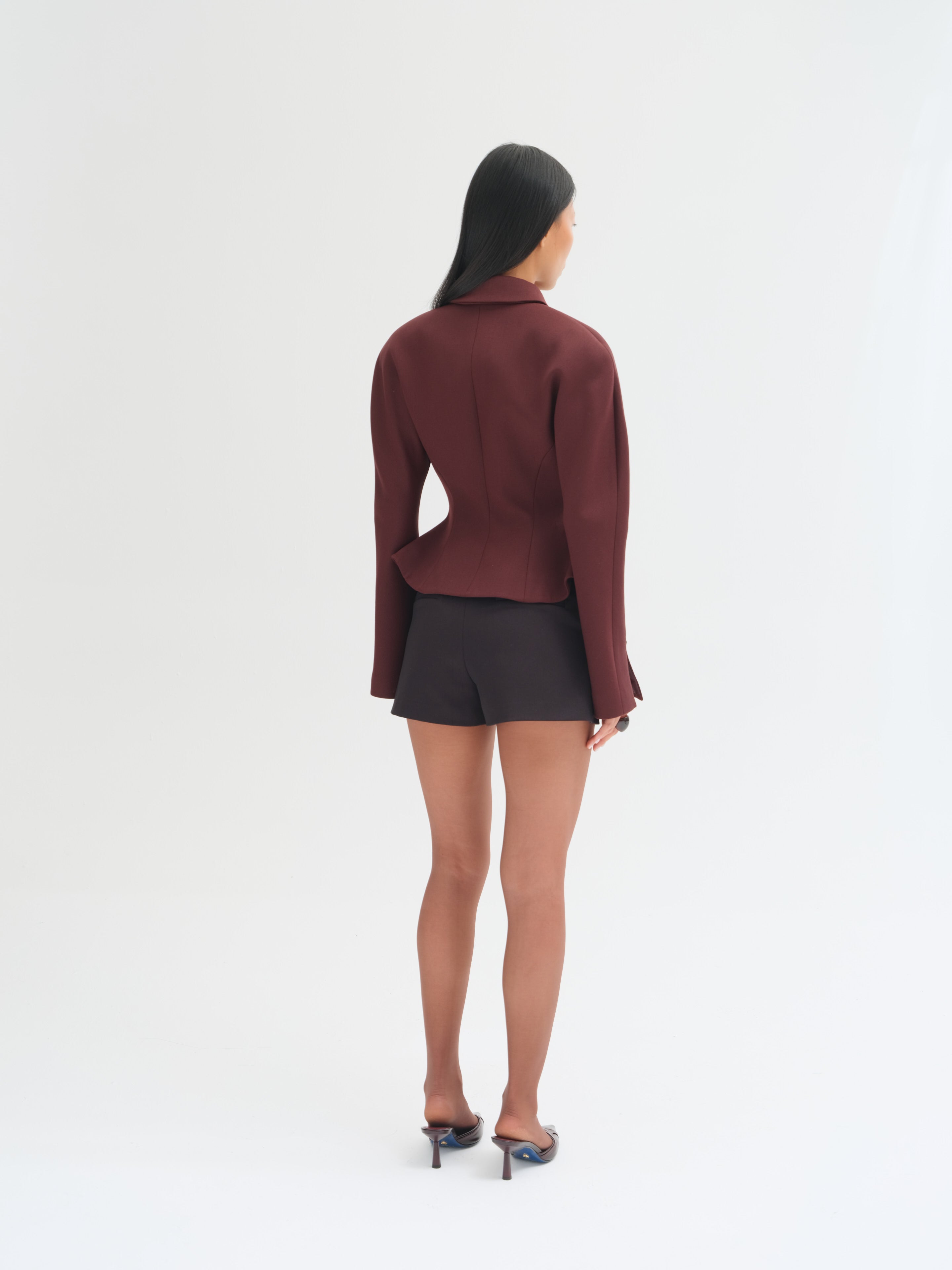 Ines High-Waisted Crossover Shorts