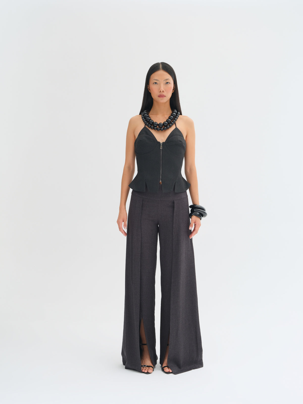 Thalia Sculpted Zip Corset Top