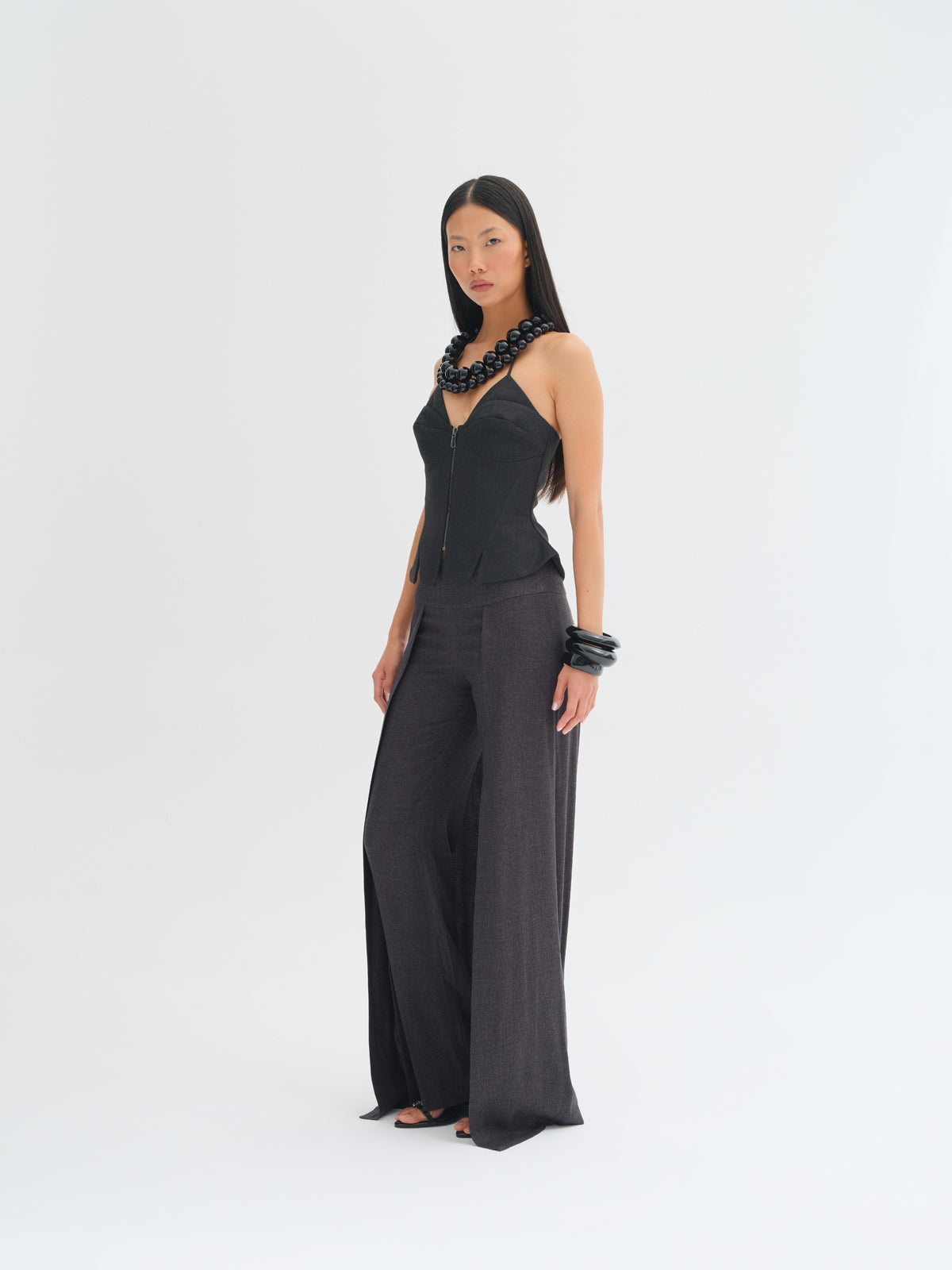 Tiera Layered Wide-Leg Trousers