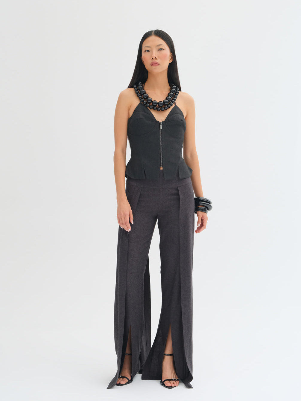 Tiera Layered Wide-Leg Trousers