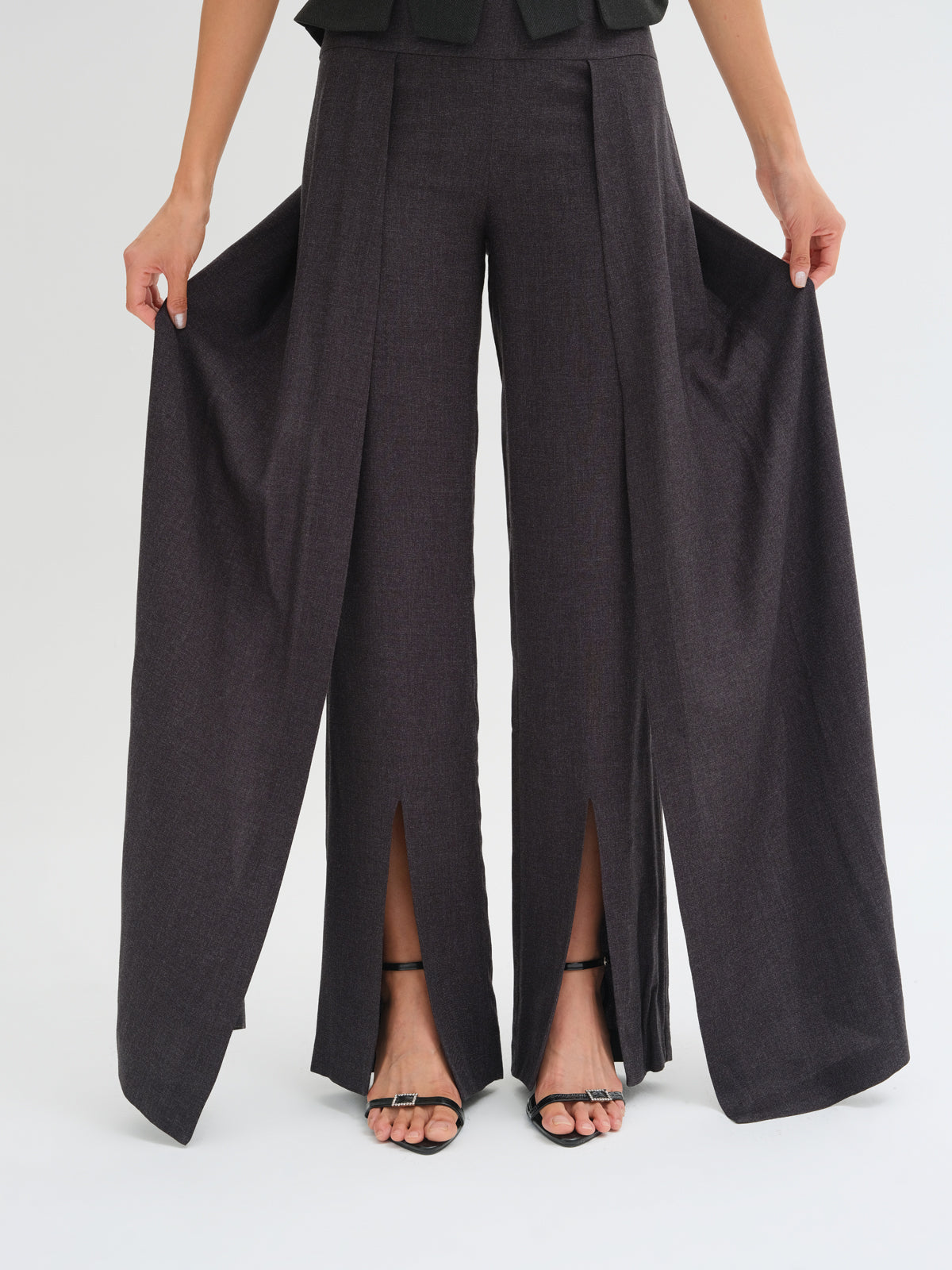 Tiera Layered Wide-Leg Trousers