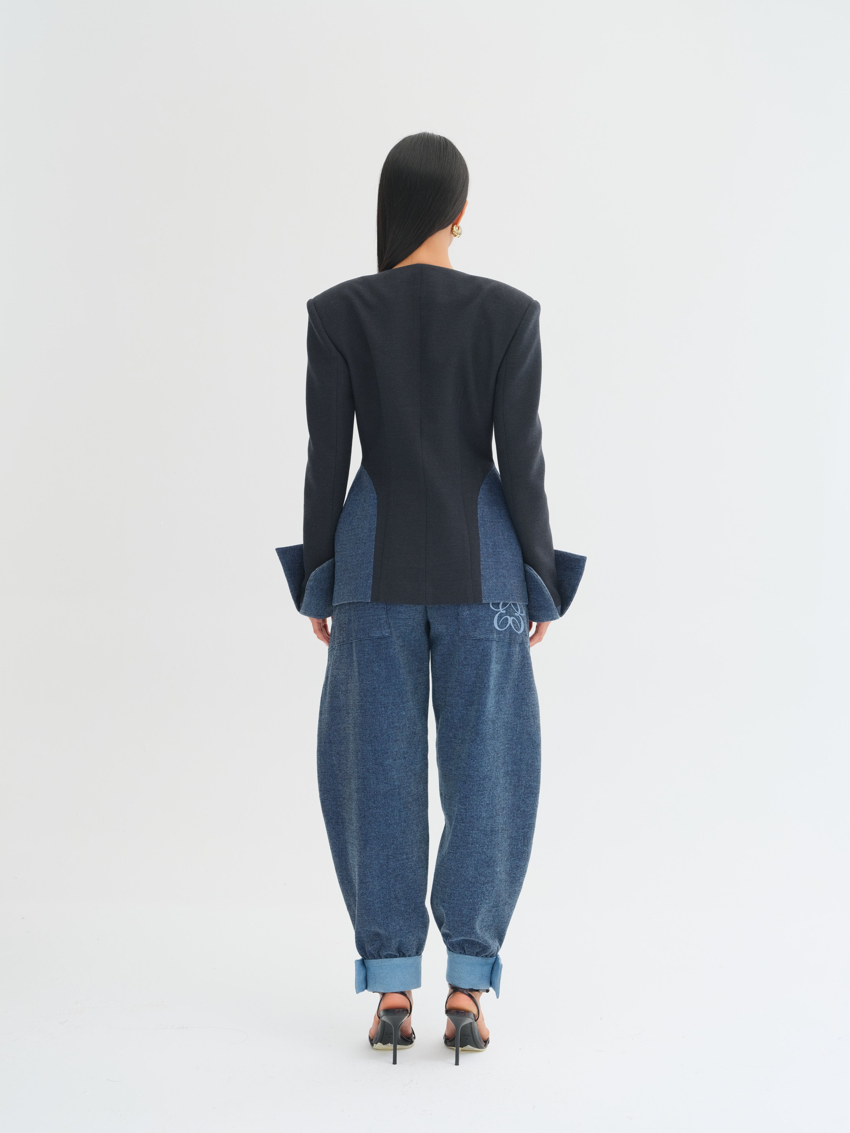 Nera Contrast-Panel Tailored Blazer