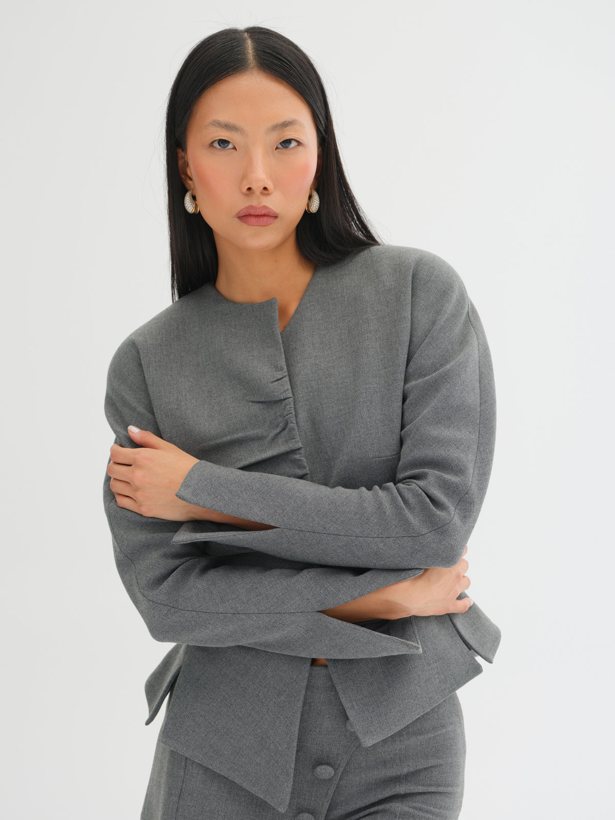 Soren Asymmetric Gathered Jacket