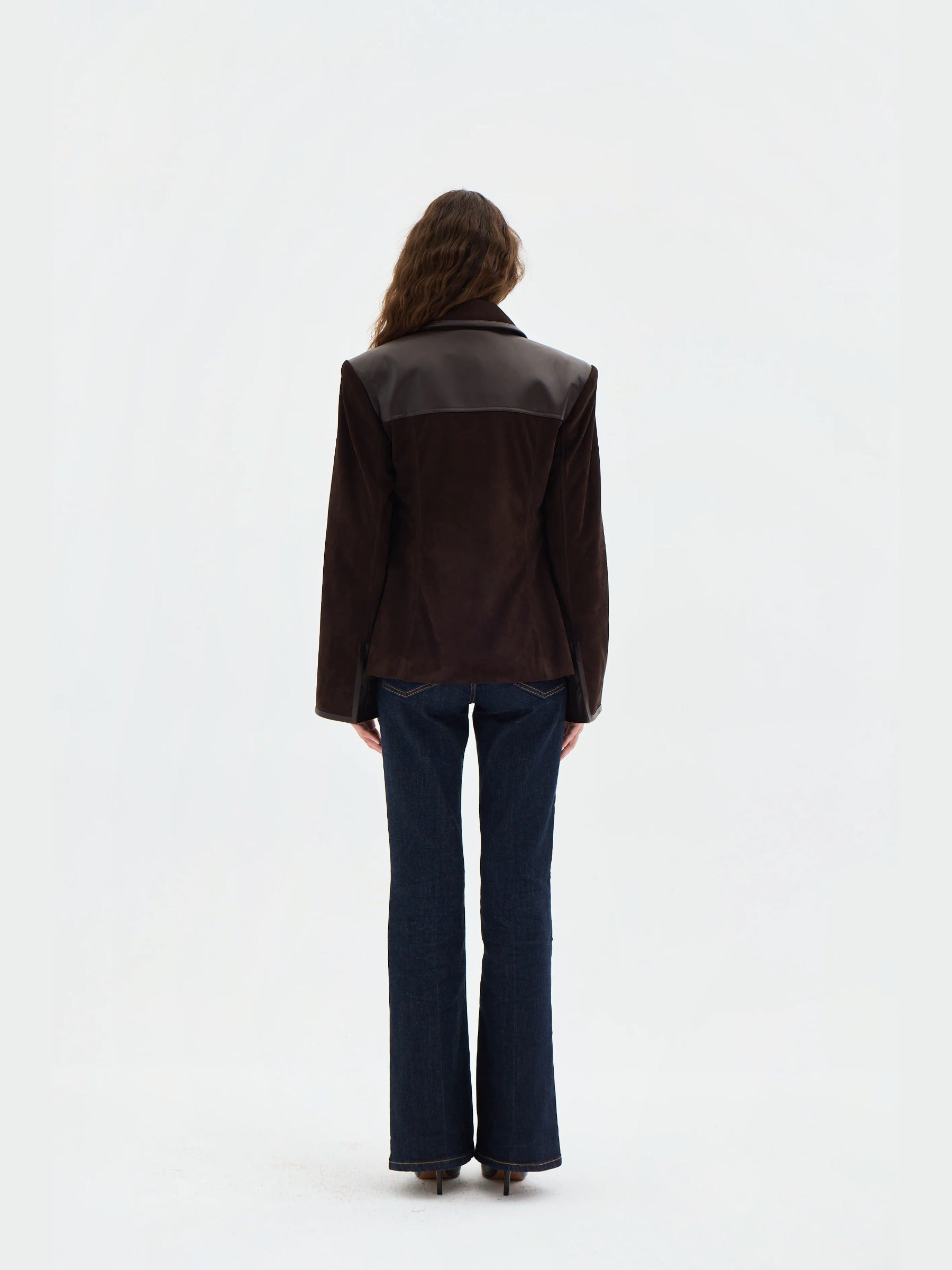 Freya Leather-Panel Suede Jacket