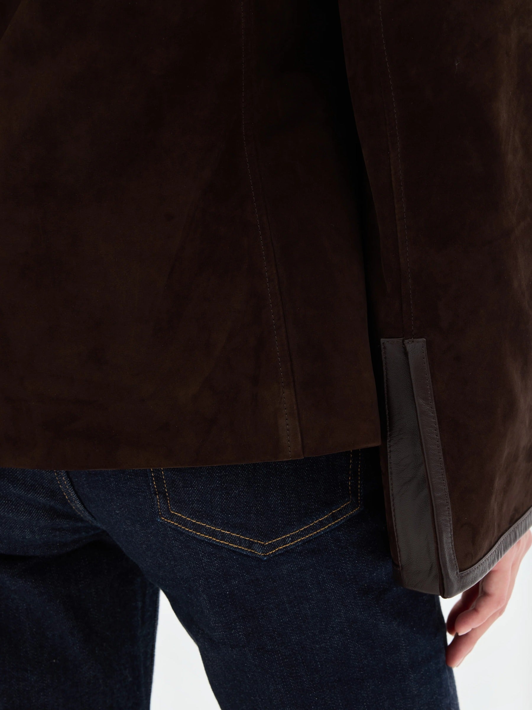 Freya Leather-Panel Suede Jacket