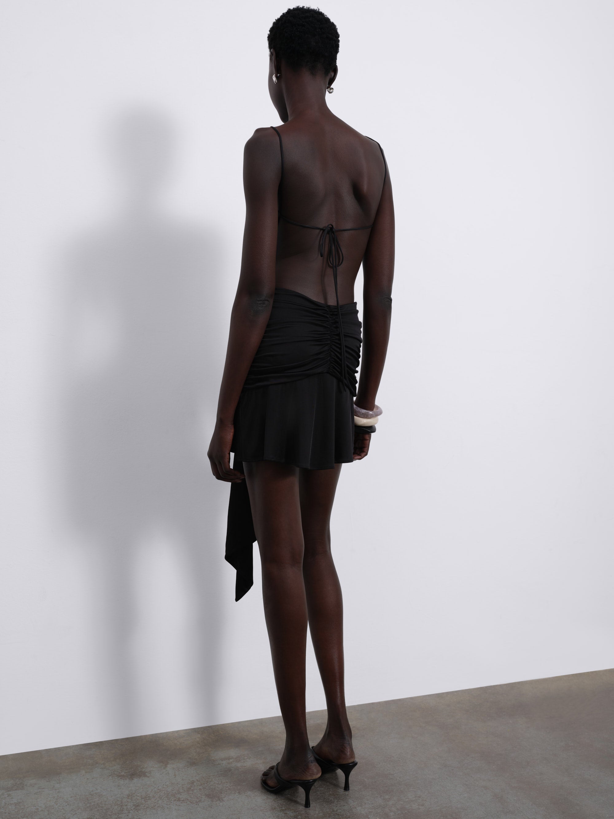 Aris Open-Back Draped Mini Dress