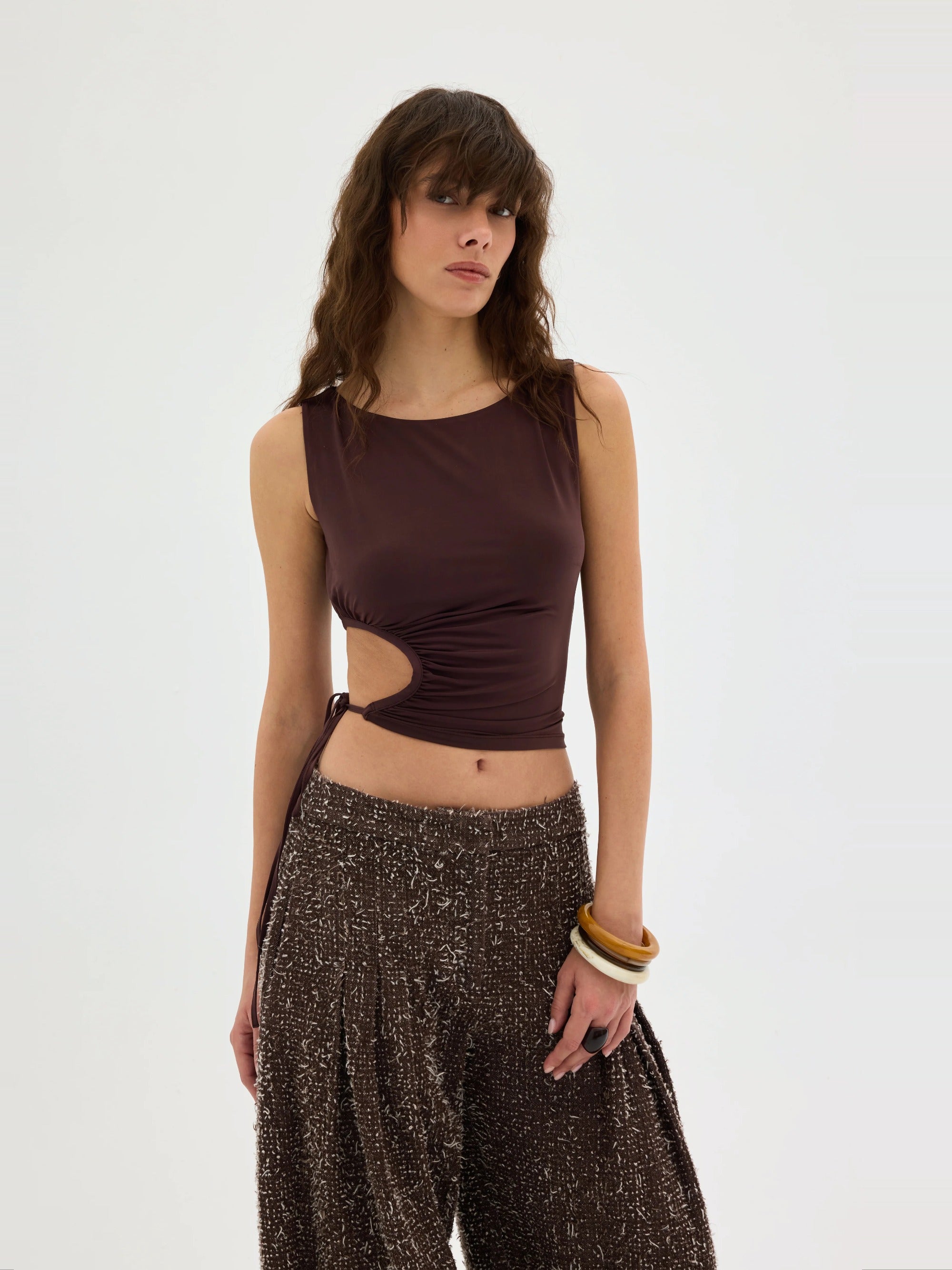 Aster Asymmetric Ruched Jersey Top