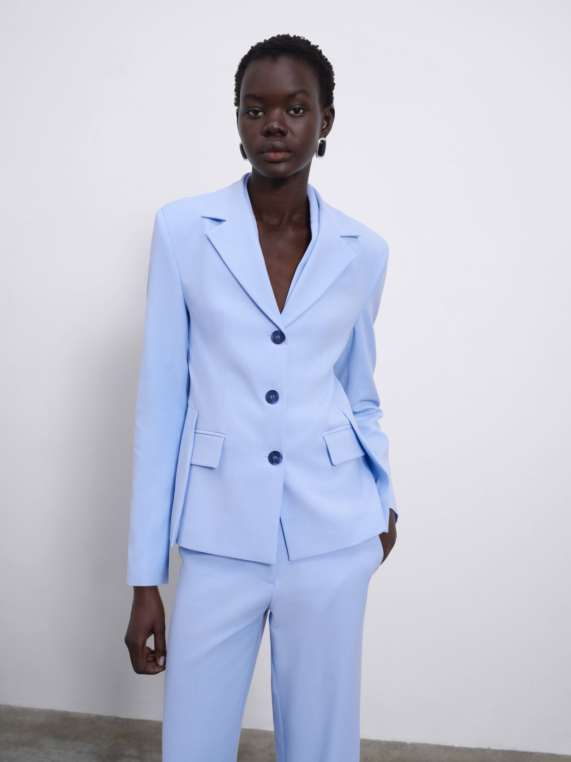 Aura Pocket-Overlay Tailored Jacket