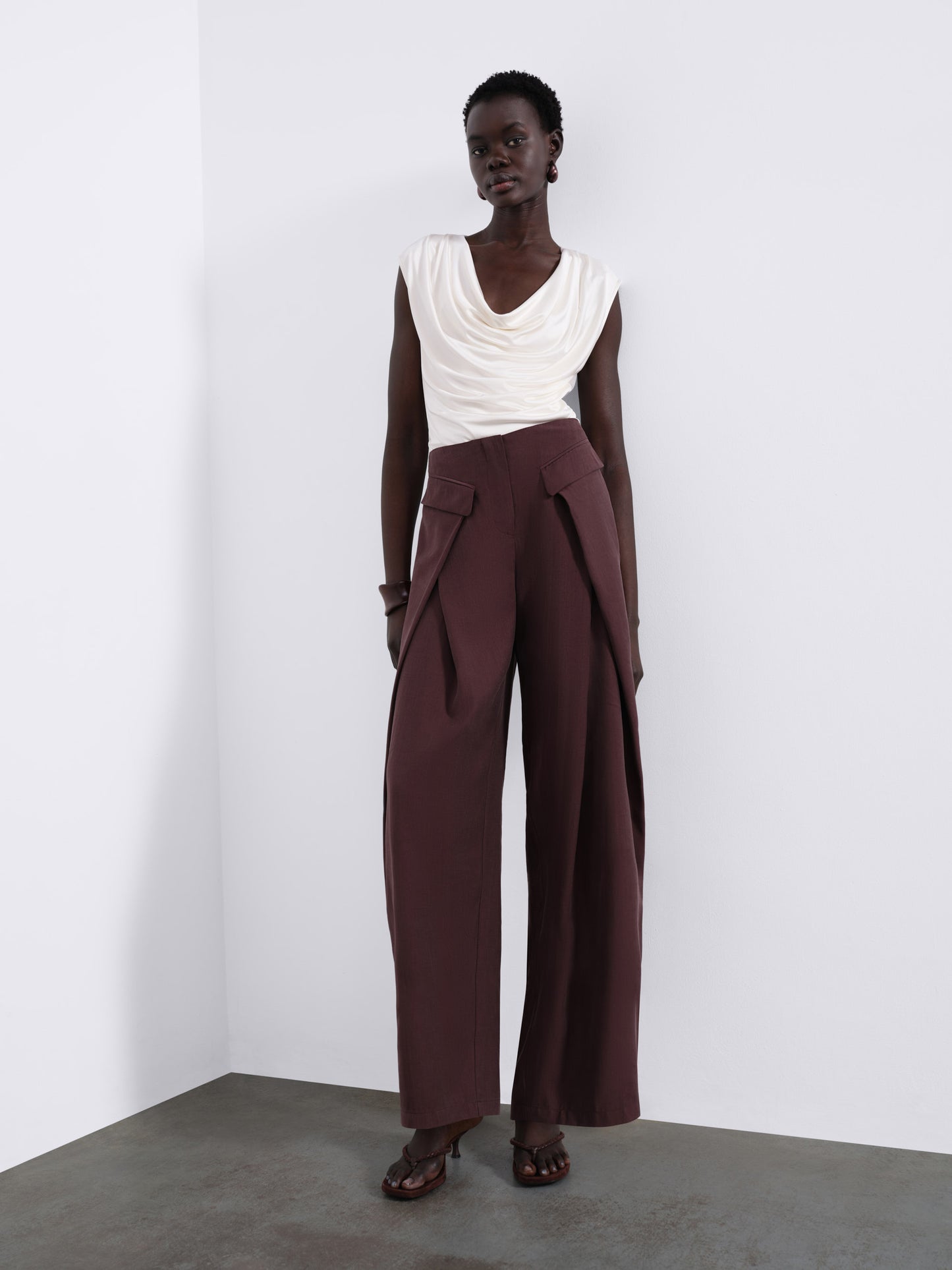 Camille Front Pocket Barrel Trousers
