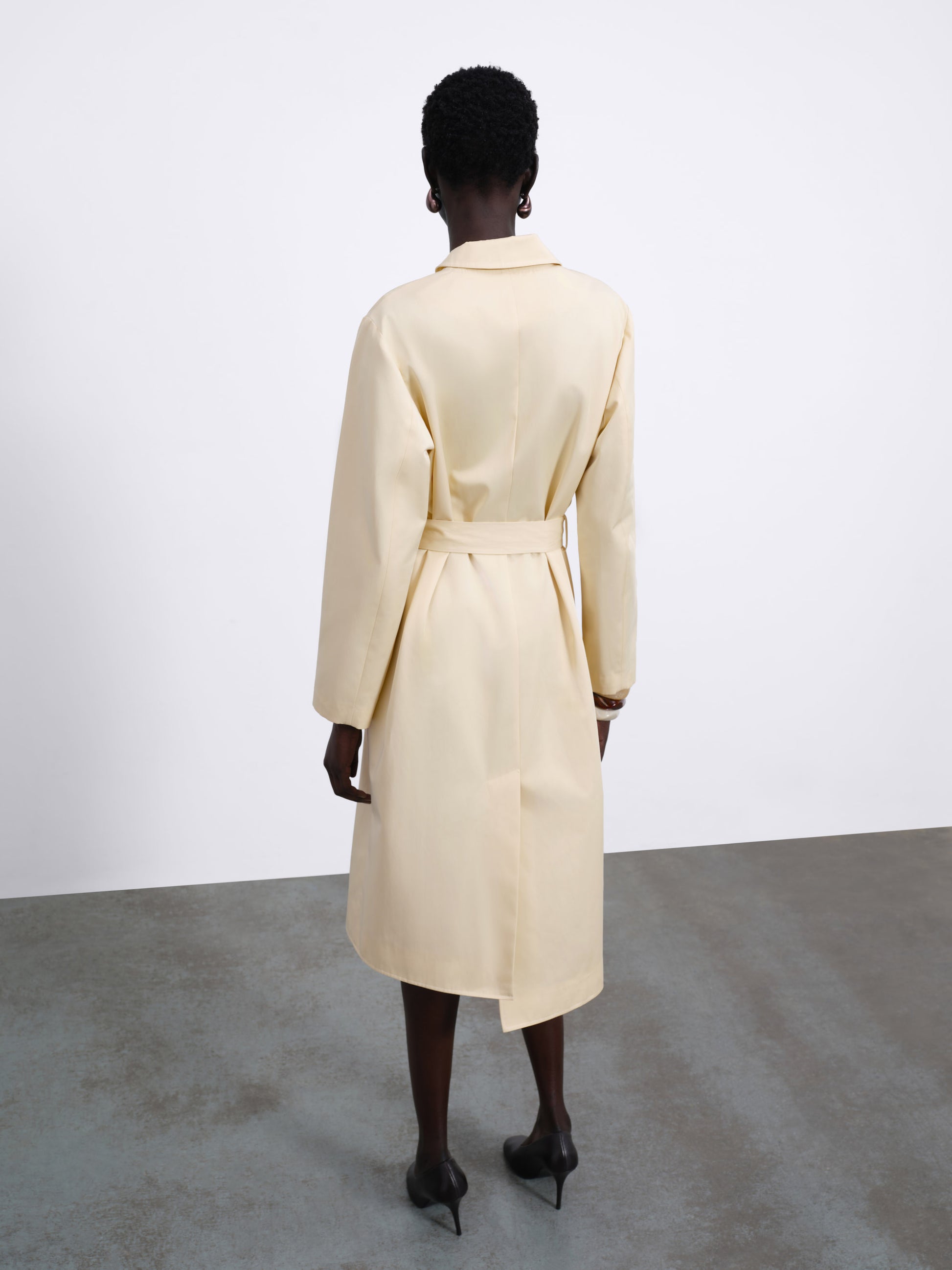 Colette Maxi Trench with Folded Pocket — Butter Yellow