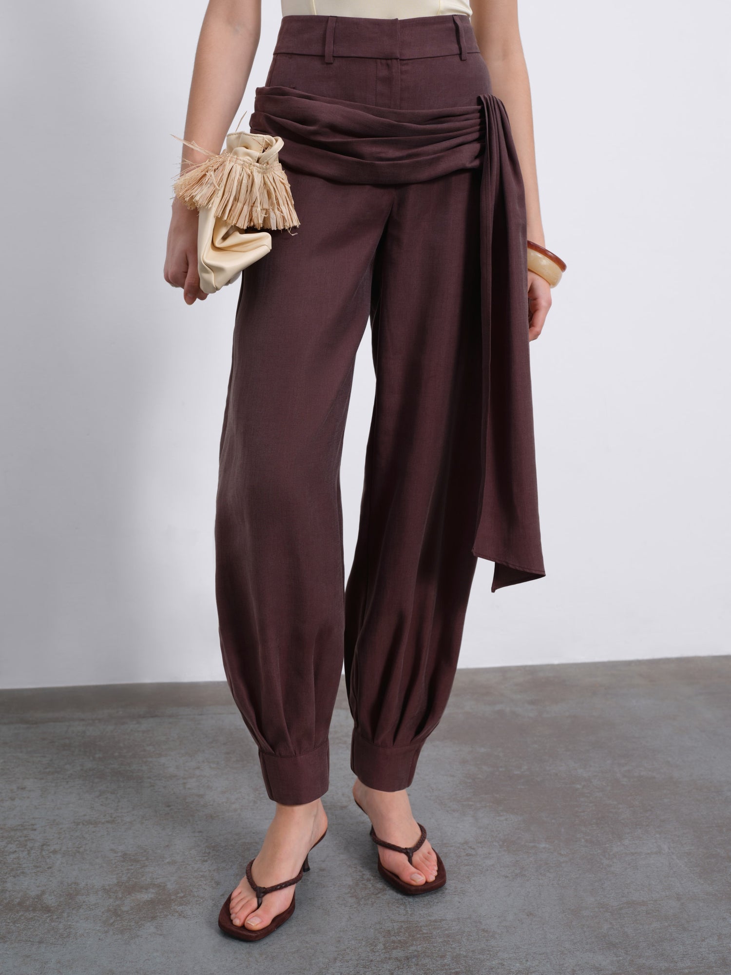 Helen Draped Tie Balloon Trousers