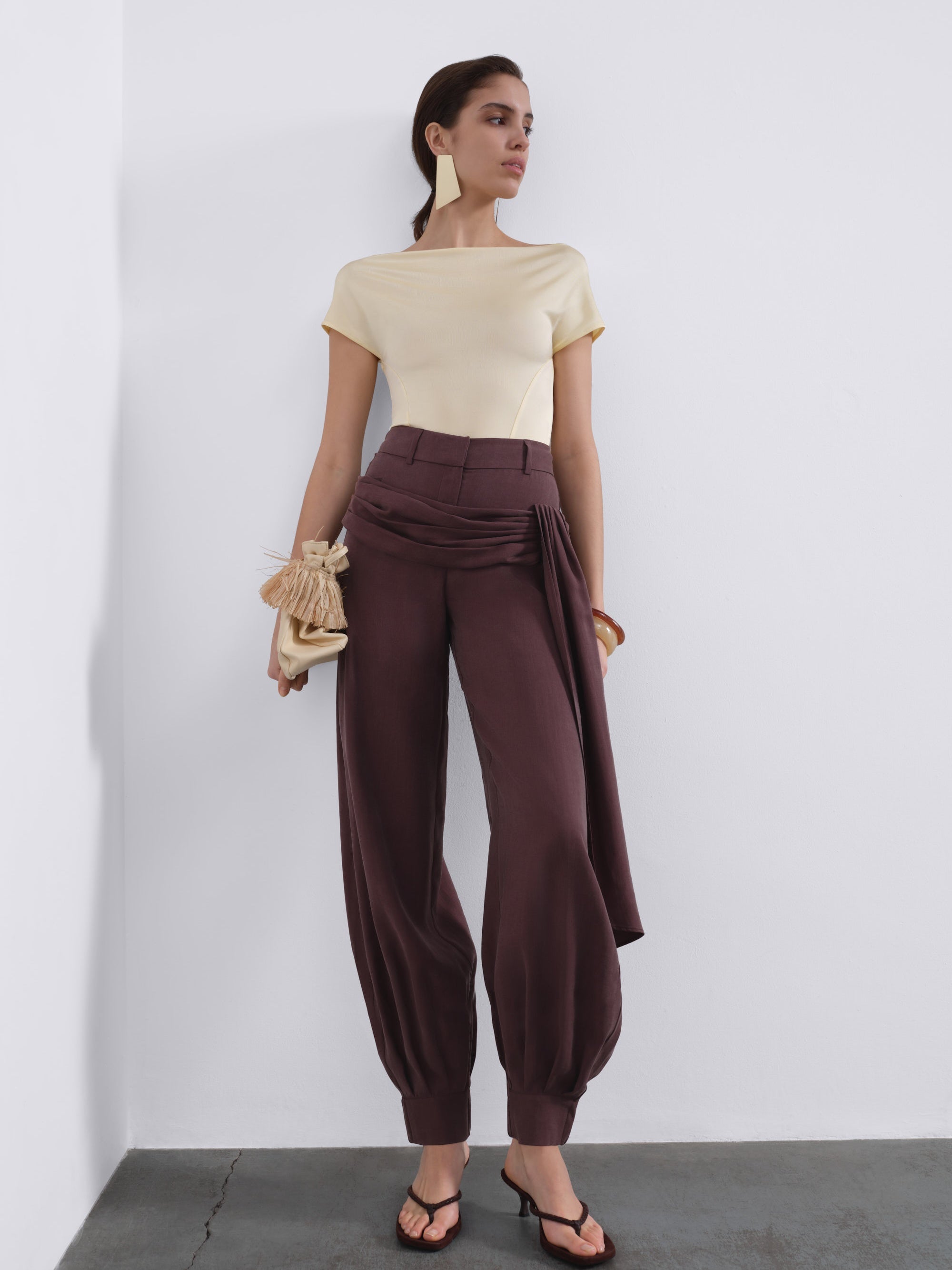 Helen Draped Tie Balloon Trousers