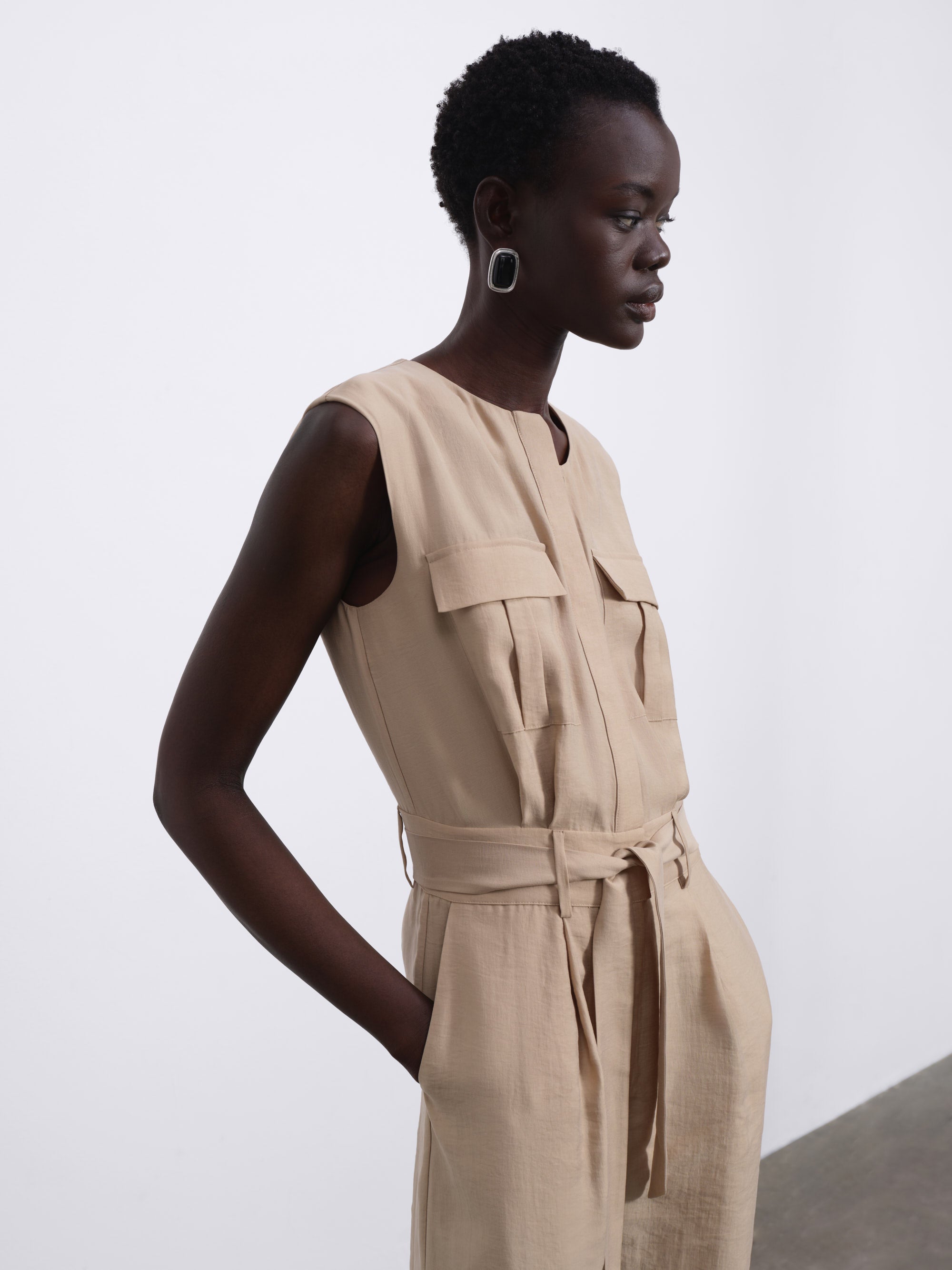 Loen Asymmetric Balloon Jumpsuit