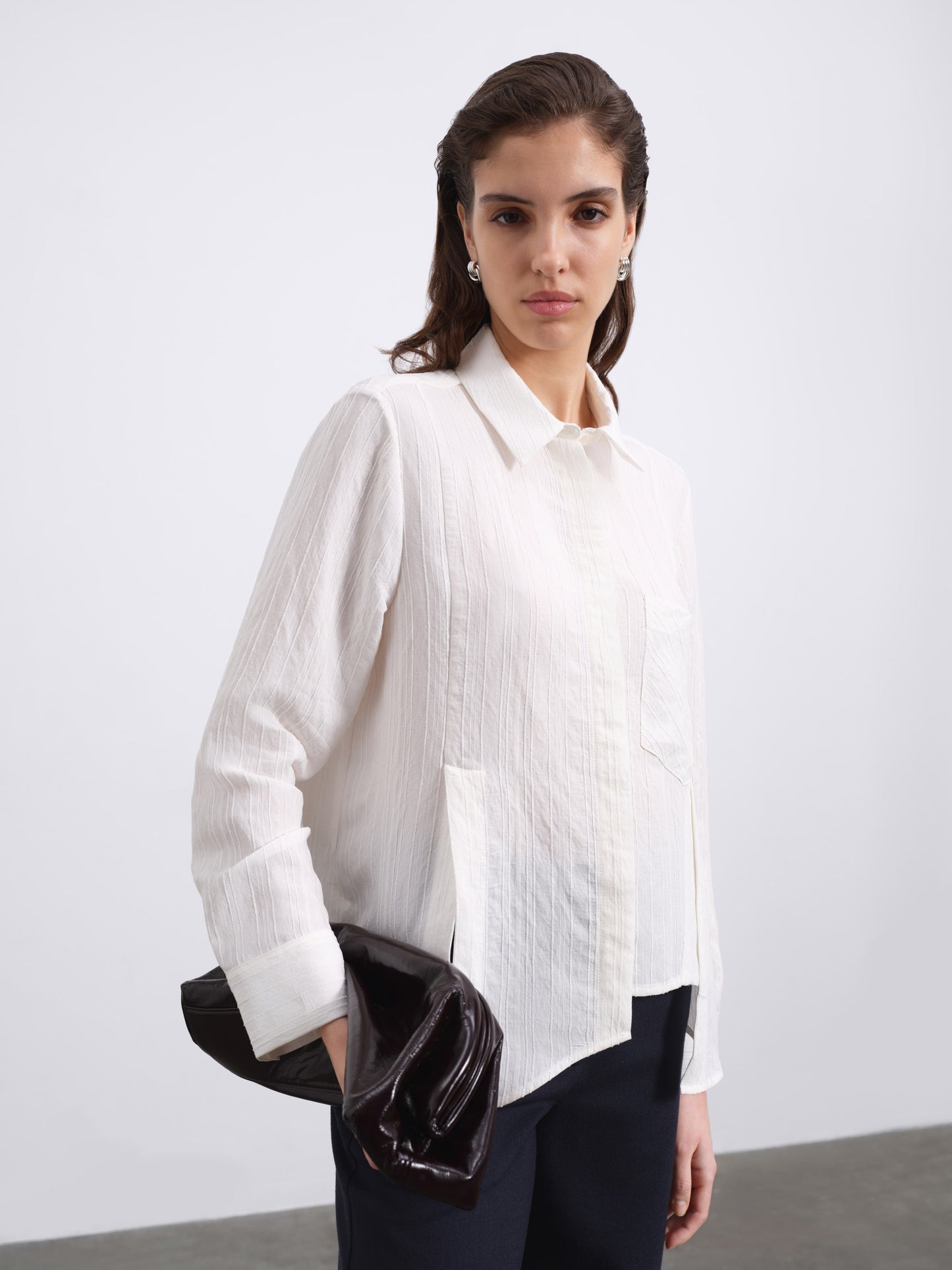 Lorin Asymmetric Stripe Shirt