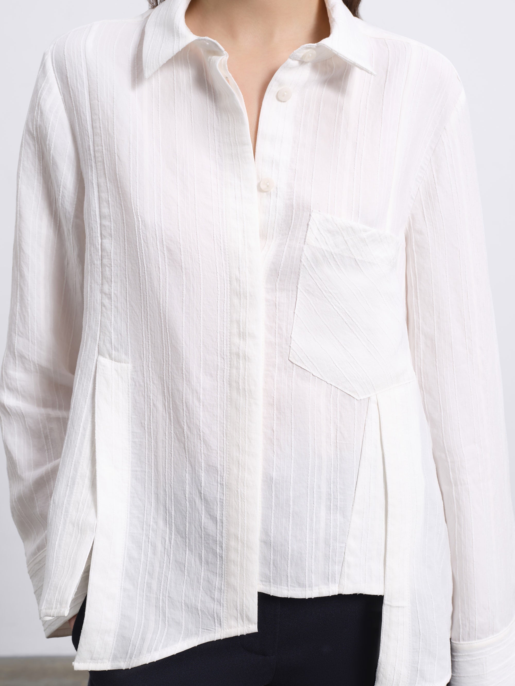 Lorin Asymmetric Stripe Shirt