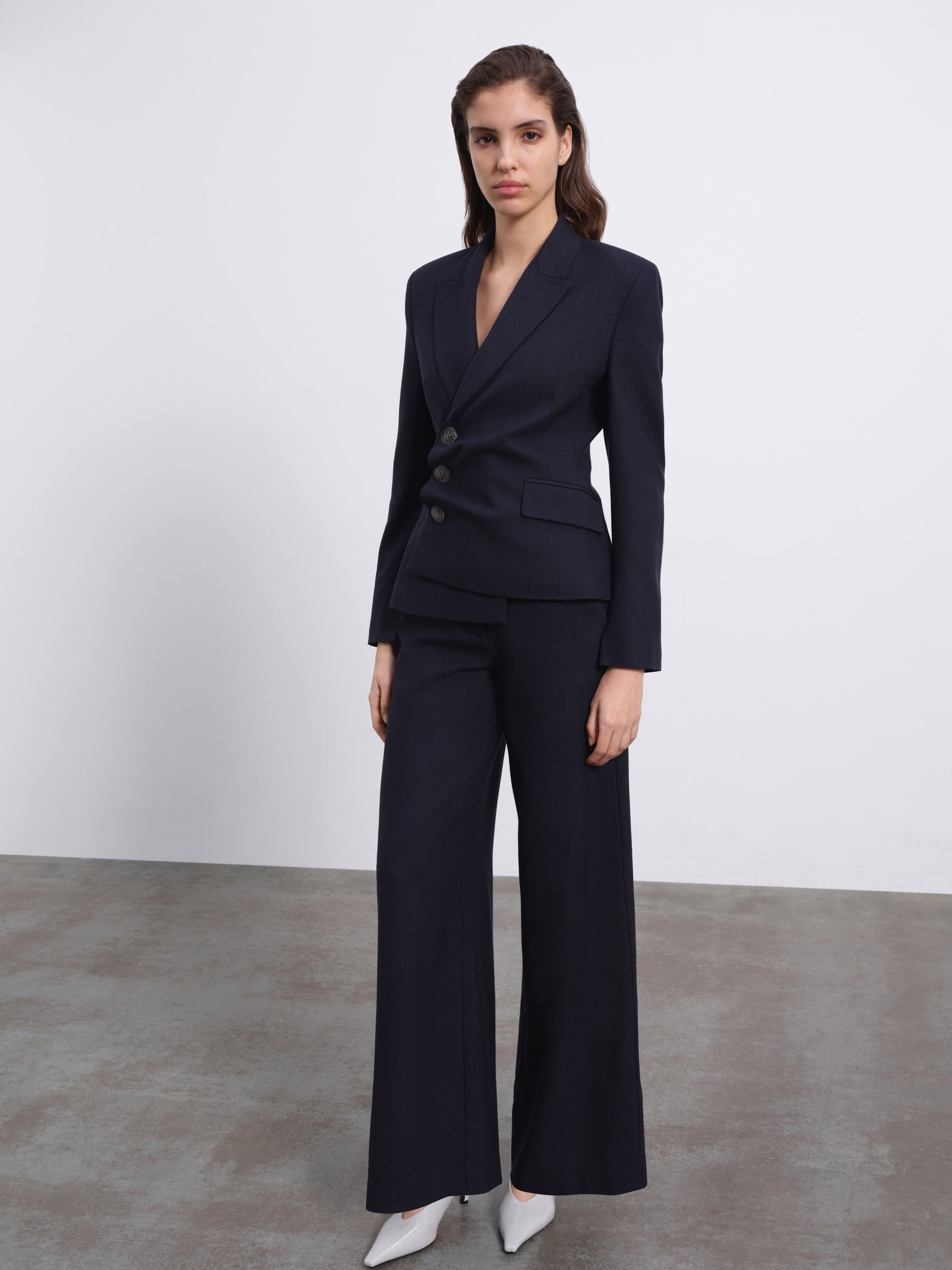 Maren Asymmetric Tailored Wool Blazer