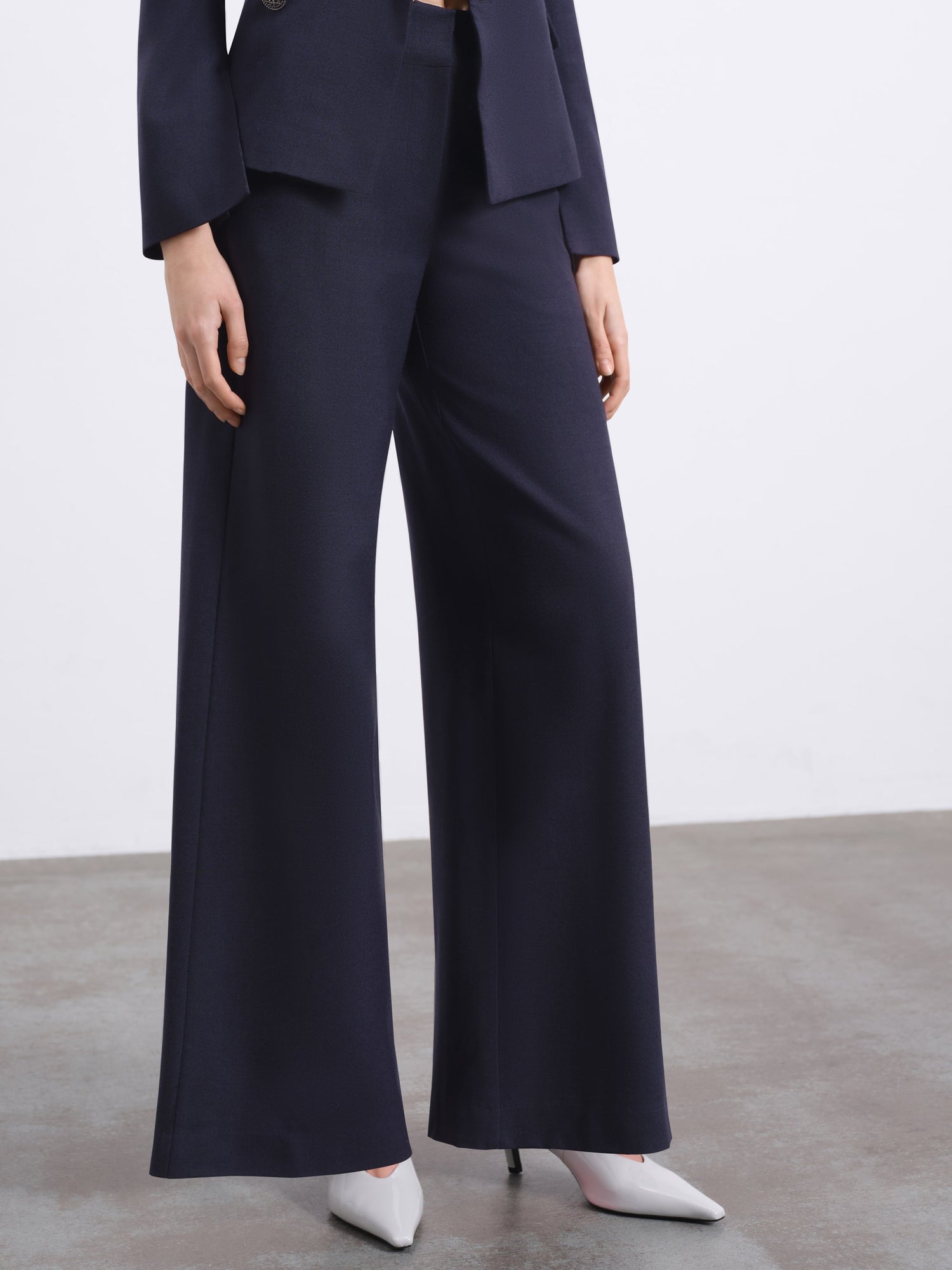 Maren Tailored Wide-Leg Wool Trousers