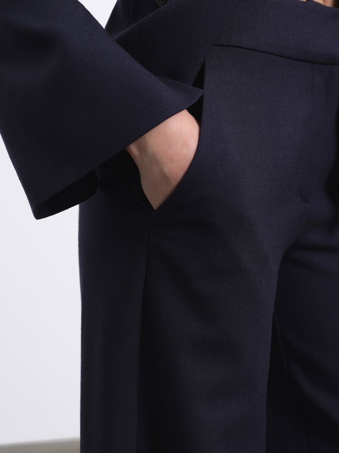Maren Tailored Wide-Leg Wool Trousers
