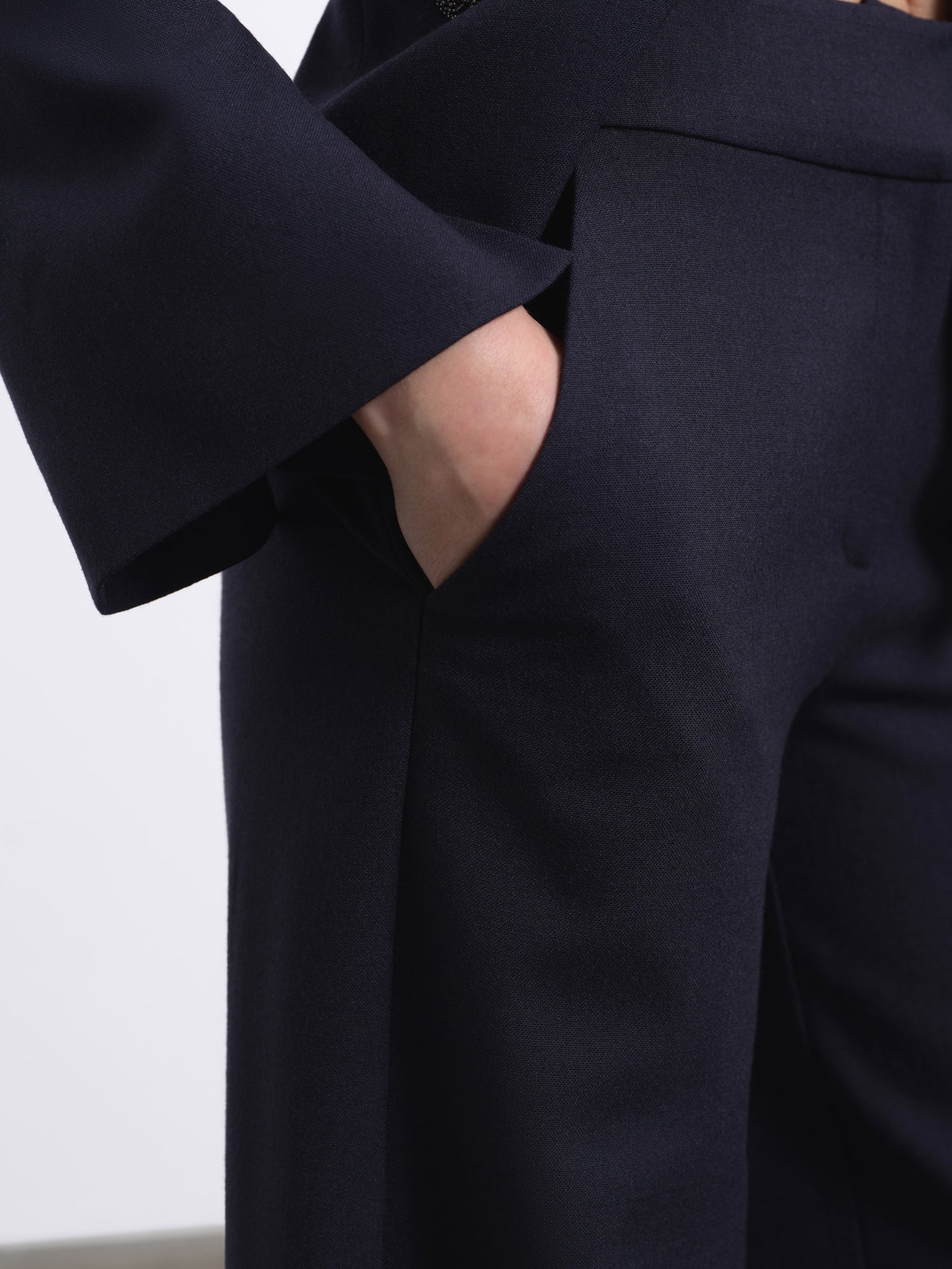 Maren Tailored Wide-Leg Wool Trousers