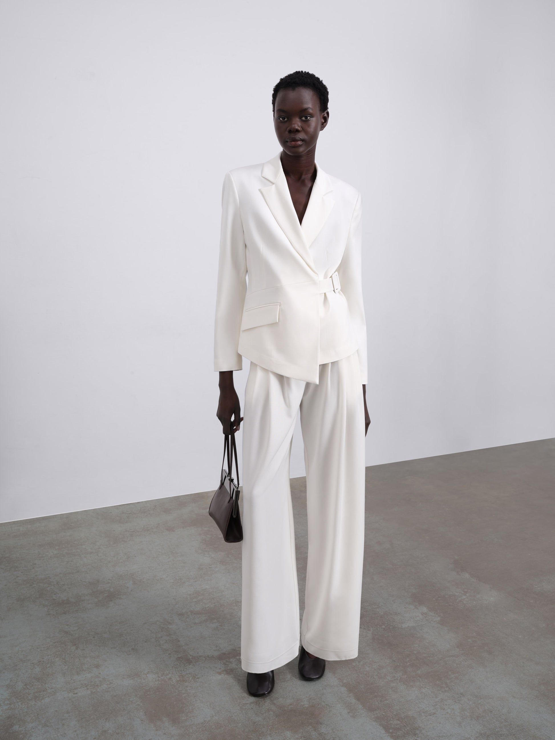 Nore Single-Pocket Asymmetric Wrap Blazer