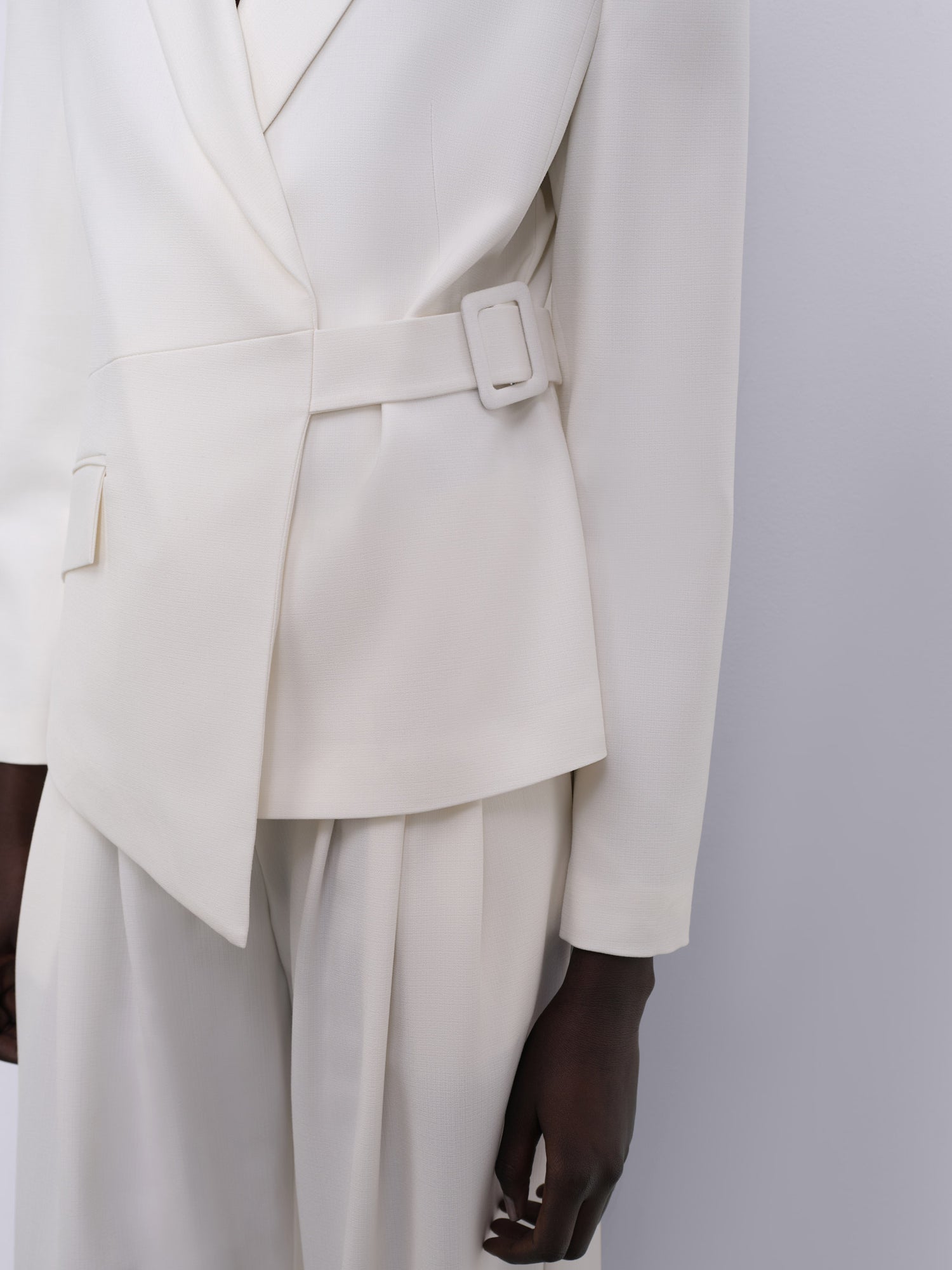 Nore Single-Pocket Asymmetric Wrap Blazer