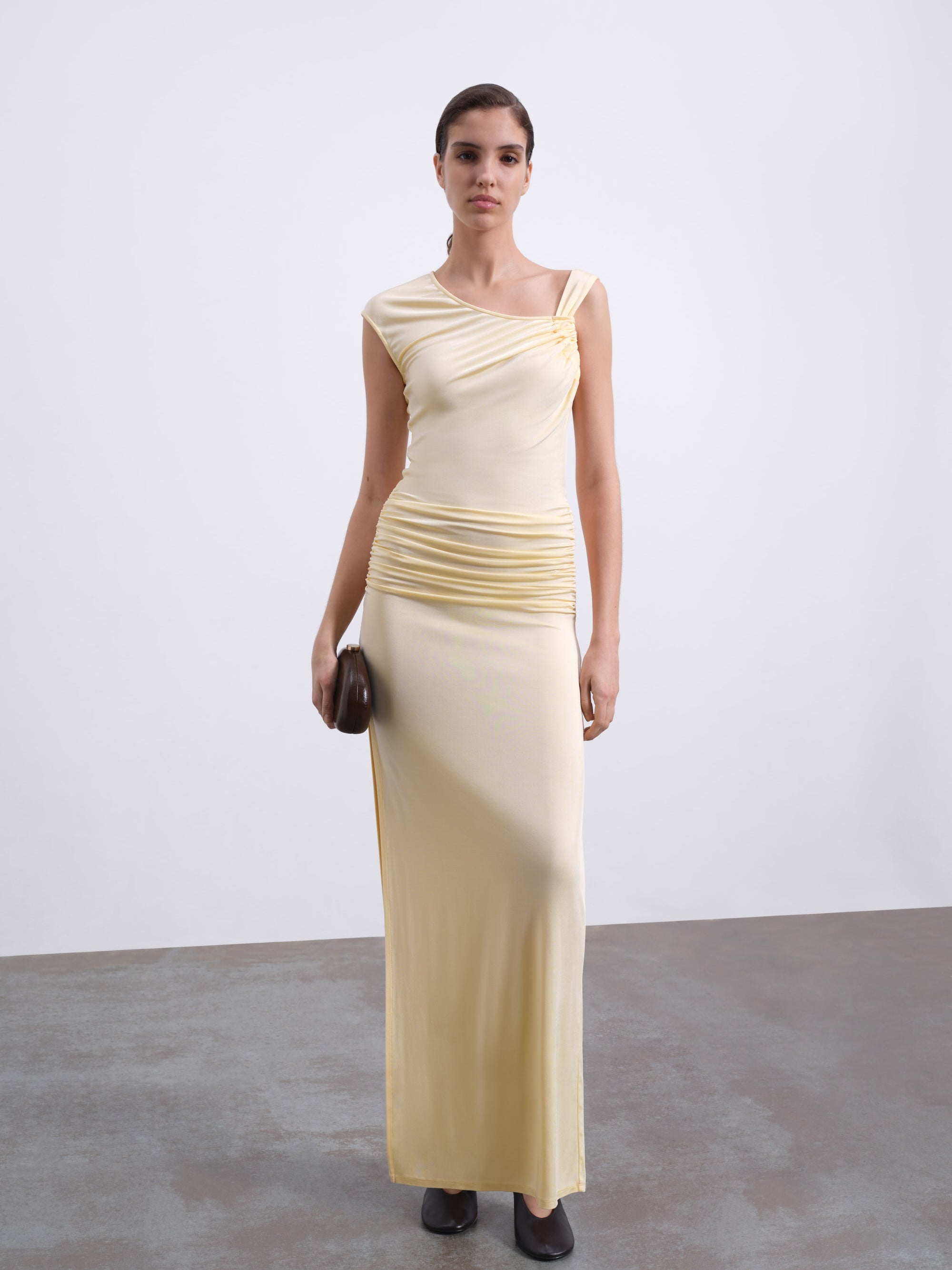 Seren One-Shoulder Ruched Maxi Dress