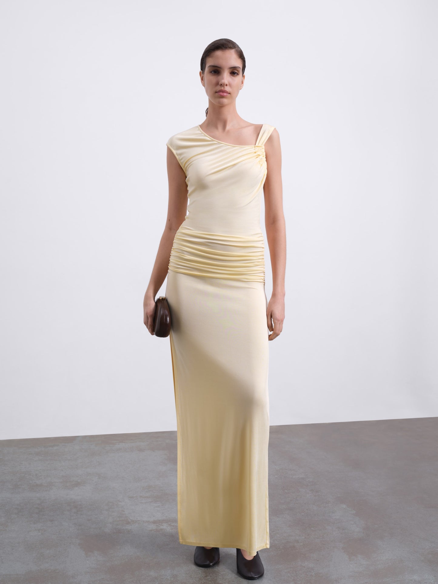 Seren One-Shoulder Ruched Maxi Dress