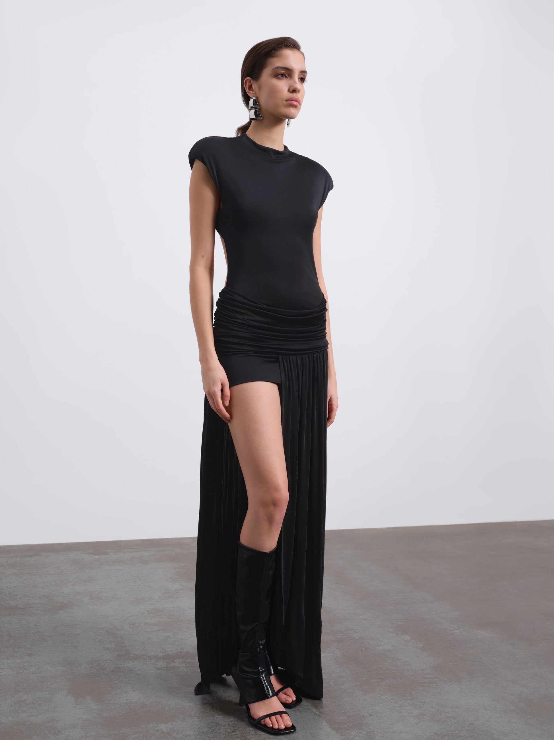 Sira Open-Back Draped Maxi Dress