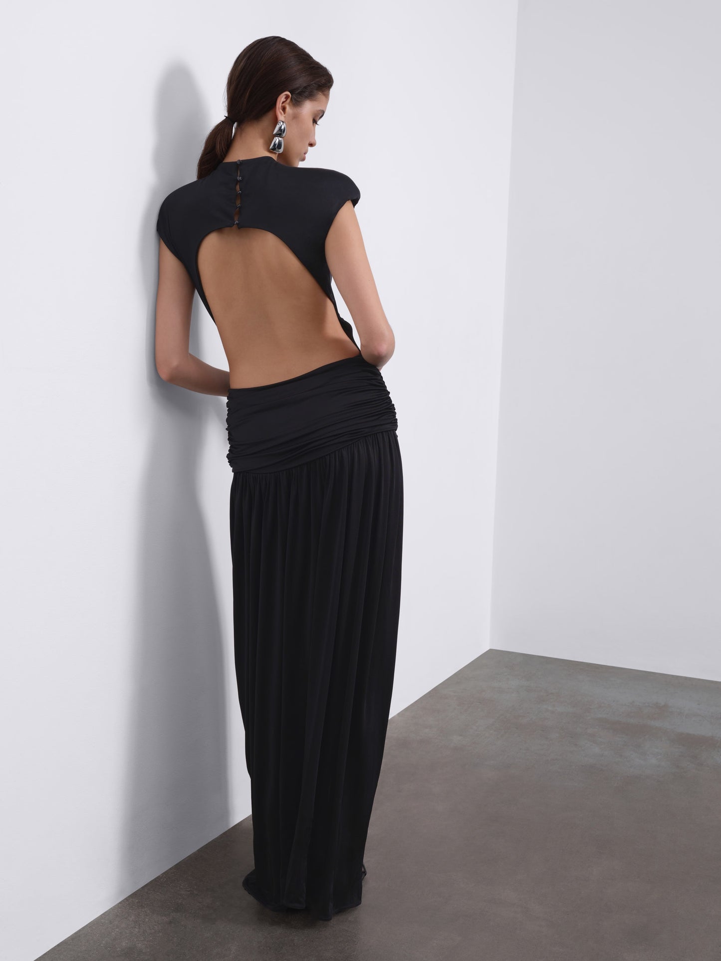 Sira Open-Back Draped Maxi Dress