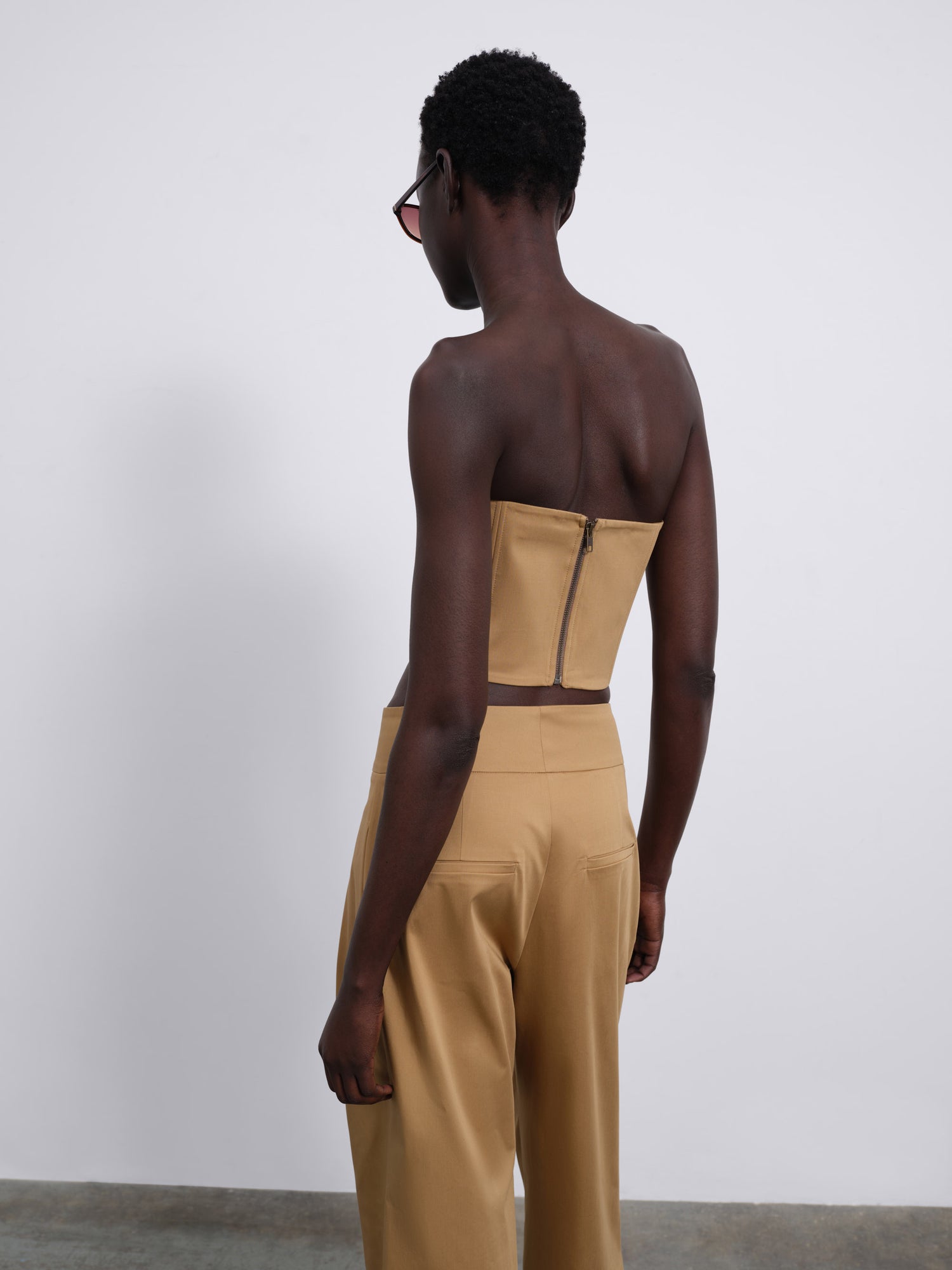 Veyra Sculpt Corset Top — Warm Camel