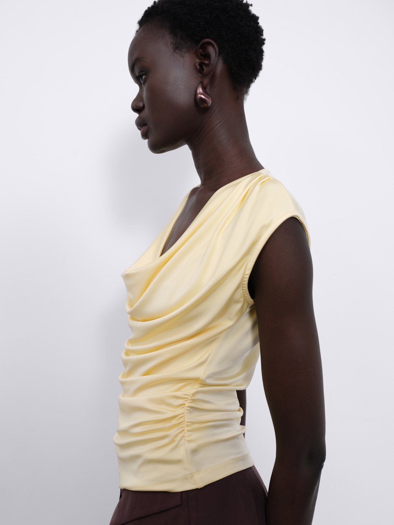 Ylune Liquid Drape Sleeveless Top — Butter Yellow