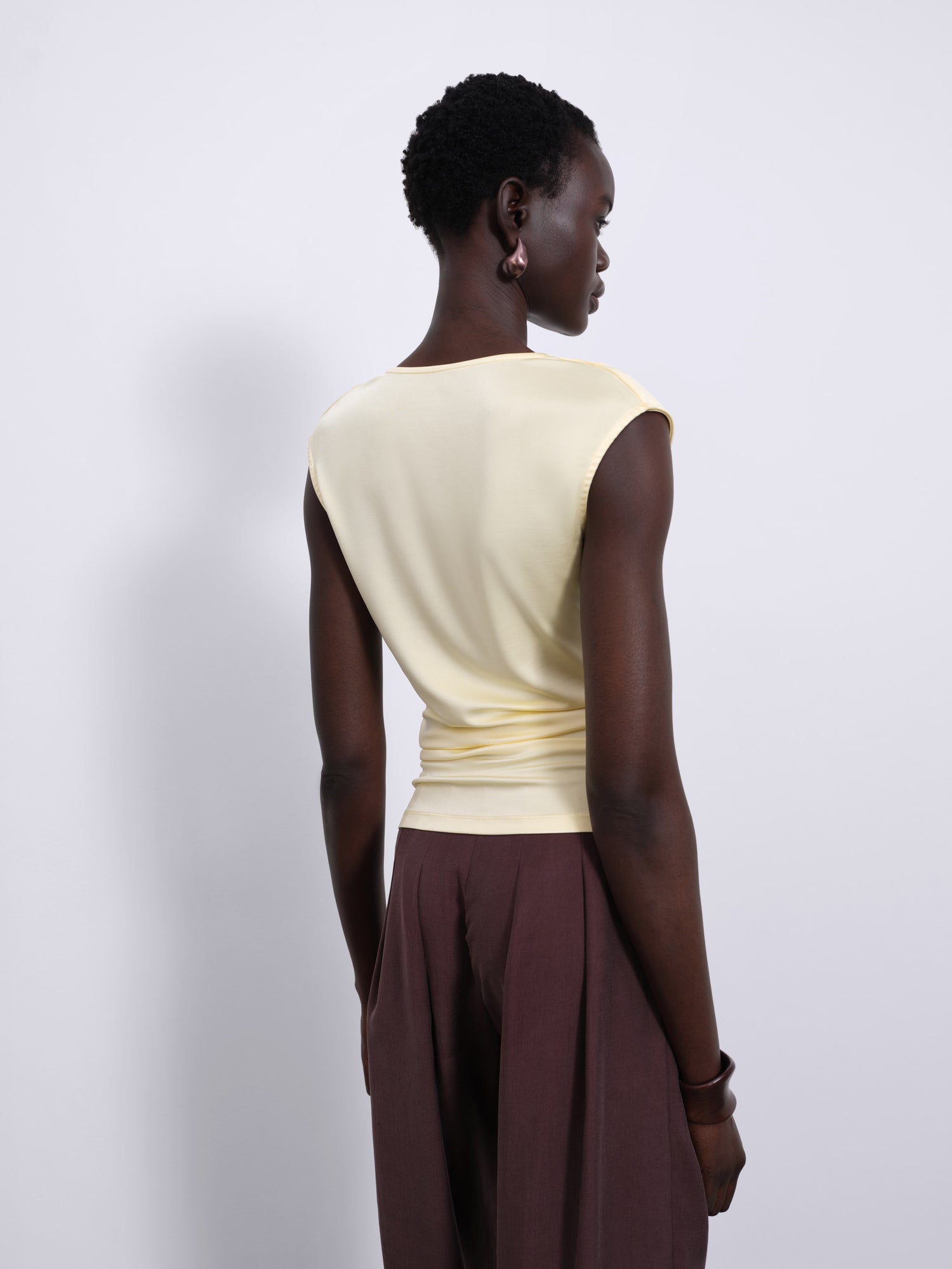Ylune Liquid Drape Sleeveless Top — Butter Yellow