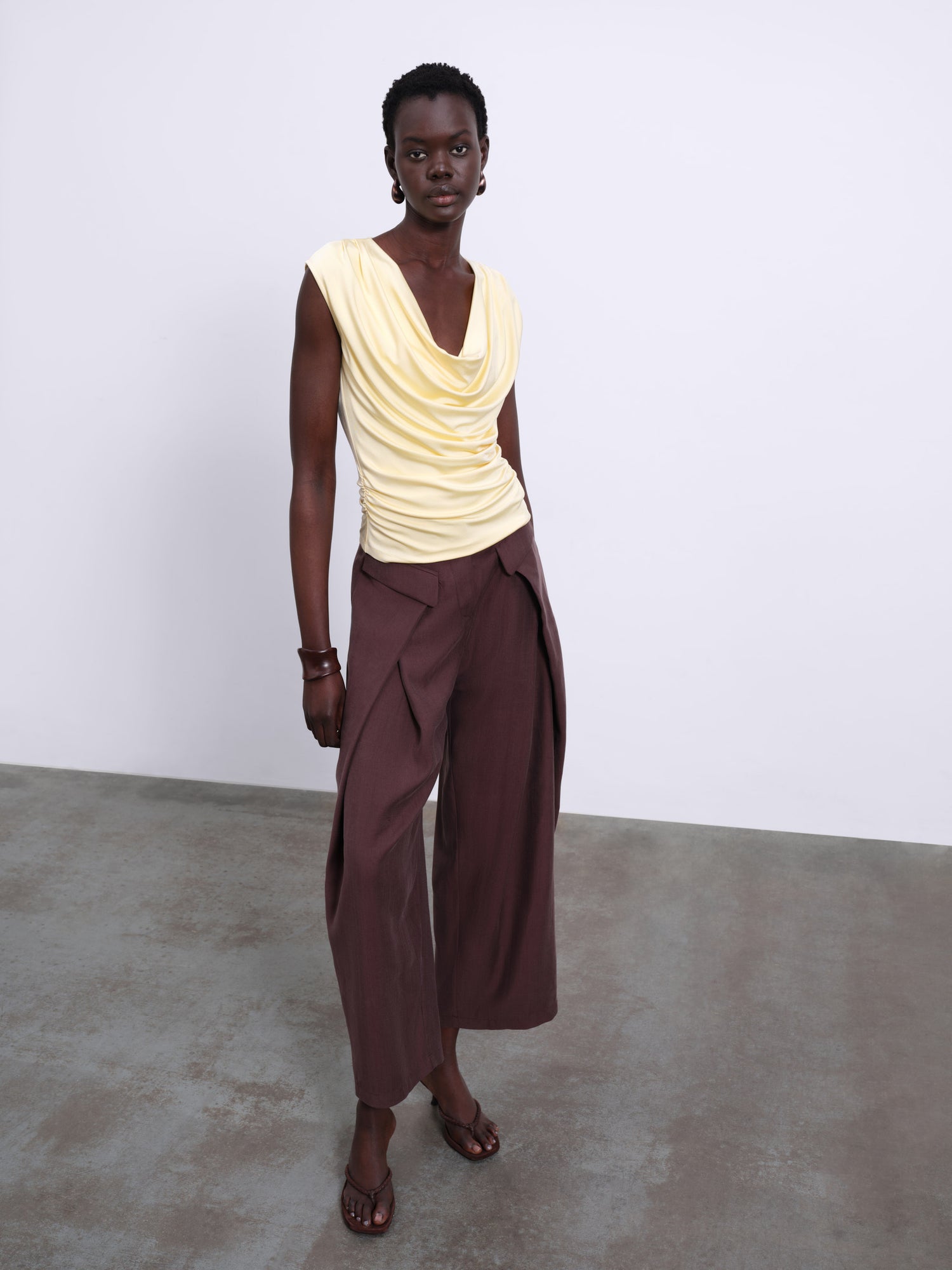 Ylune Liquid Drape Sleeveless Top — Butter Yellow